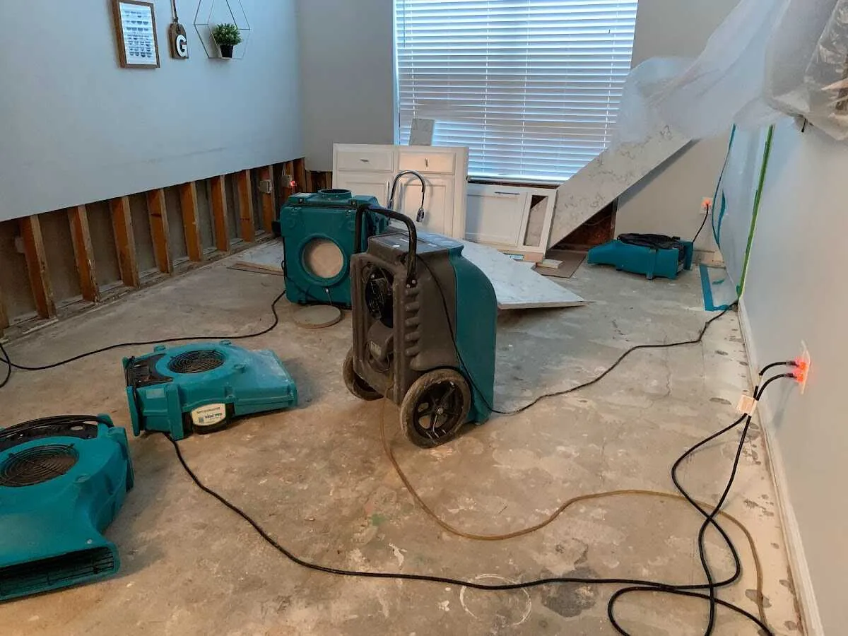 Dehumidifier in flood-cut room for Water Extraction & Removal in Benton